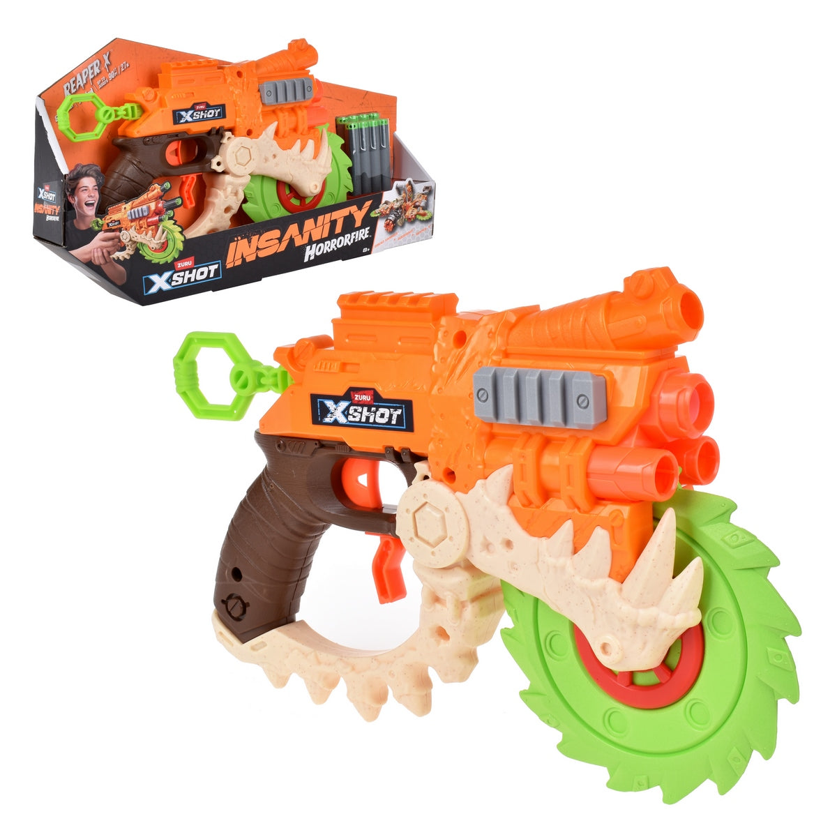 Lanza Dardos Horror Fire Reaper-X Con 8 Dardos X-Shot Categoría: Lanzadores dardos - agua y más Tipo producto: Armas y artilugios de juguete